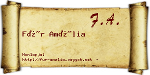 Für Amélia névjegykártya
